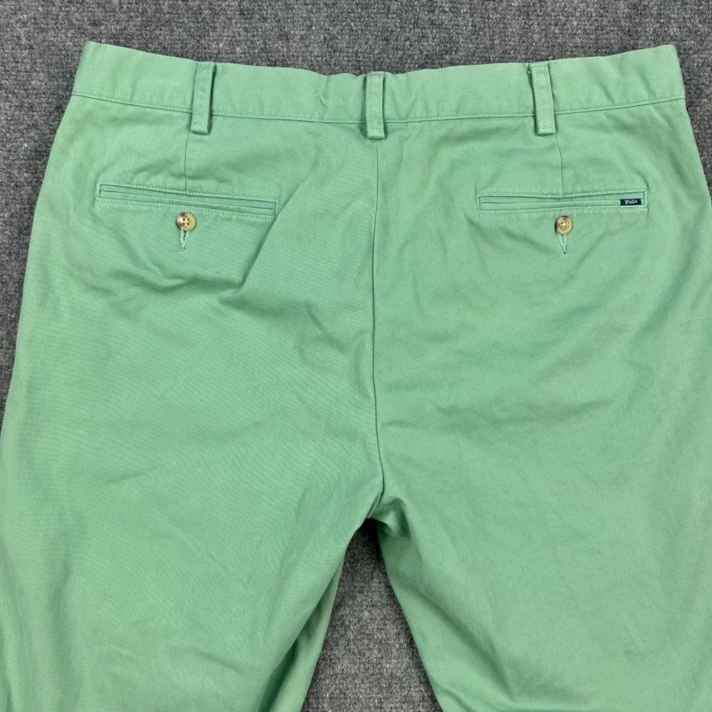 Polo Ralph Lauren Chino Pants Mens Sz 35/32 Green Slim Fit Preppy Comfort Cotton